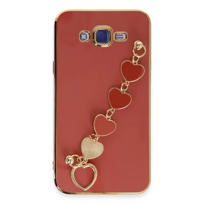 BUĞZ Samsung Galaxy J7 Kılıf Esila Silikon - Kırmızı