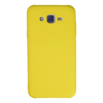 BUĞZ Samsung Galaxy J7 Kılıf Nano İçi Kadife Silikon - Sarı