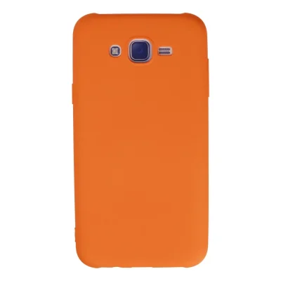BUĞZ Samsung Galaxy J7 Kılıf Nano İçi Kadife Silikon - Turuncu