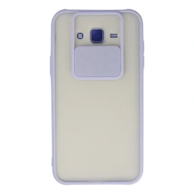 BUĞZ Samsung Galaxy J7 Kılıf Palm Buzlu Kamera Sürgülü Silikon - Lila