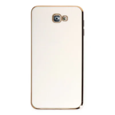 BUĞZ Samsung Galaxy J7 Prime Kılıf Volet Silikon - Beyaz