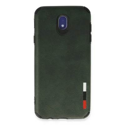 BUĞZ Samsung Galaxy J7 Pro / J730 Kılıf Loop Deri Silikon - Yeşil