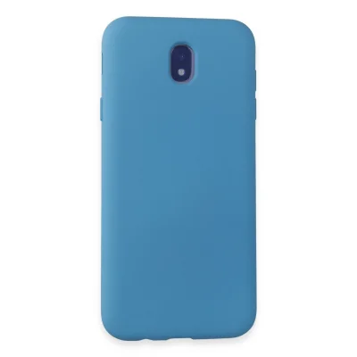 BUĞZ Samsung Galaxy J7 Pro / J730 Kılıf Nano İçi Kadife Silikon - Mavi