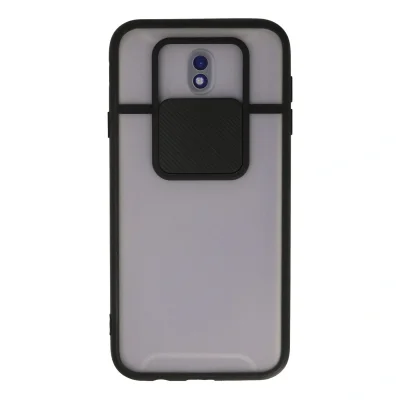 BUĞZ Samsung Galaxy J7 Pro / J730 Kılıf Palm Buzlu Kamera Sürgülü Silikon - Siyah