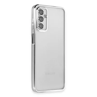 BUĞZ Samsung Galaxy M23 Kılıf Razer Lensli Silikon - Gümüş