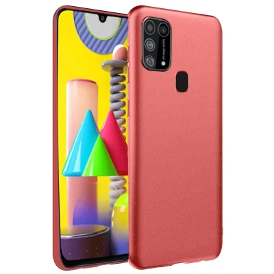 BUĞZ Samsung Galaxy M31 Kılıf Nano İçi Kadife Silikon - Kiremit