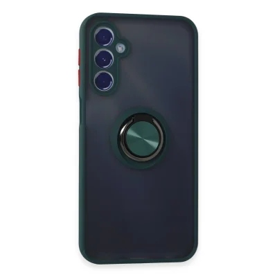 BUĞZ Samsung Galaxy M34 5g Kılıf Montreal Yüzüklü Silikon Kapak - Yeşil