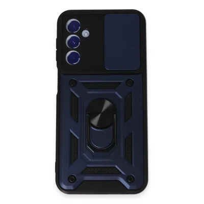 BUĞZ Samsung Galaxy M34 5g Kılıf Pars Lens Yüzüklü Silikon - Lacivert