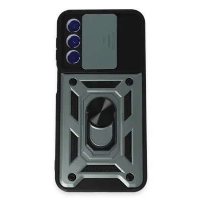 BUĞZ Samsung Galaxy M34 5g Kılıf Pars Lens Yüzüklü Silikon - Yeşil