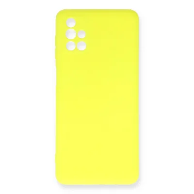 BUĞZ Samsung Galaxy M51 Kılıf Nano İçi Kadife Silikon - Sarı