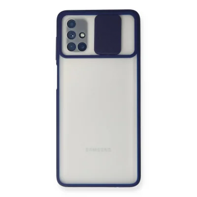 BUĞZ Samsung Galaxy M51 Kılıf Palm Buzlu Kamera Sürgülü Silikon - Lacivert