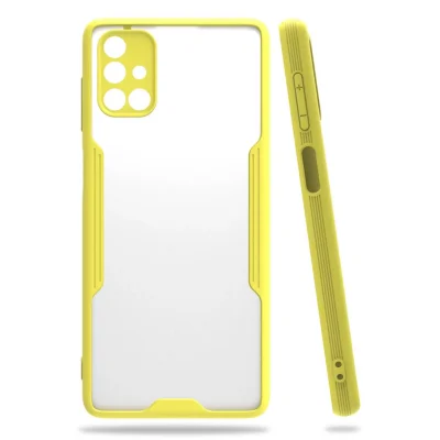 BUĞZ Samsung Galaxy M51 Kılıf Platin Silikon - Sarı