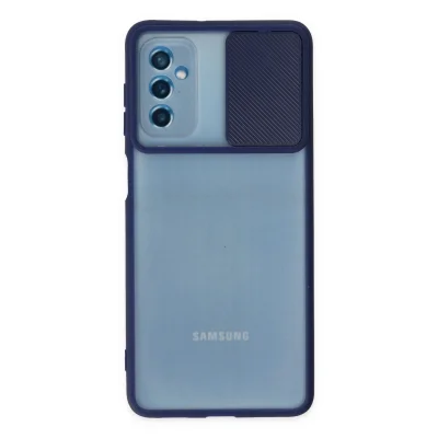 BUĞZ Samsung Galaxy M52 5g Kılıf Palm Buzlu Kamera Sürgülü Silikon - Lacivert
