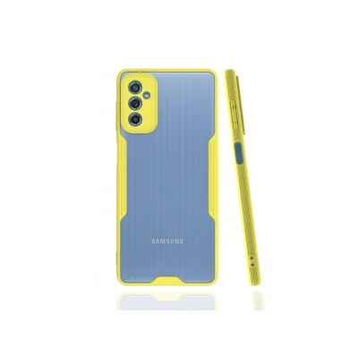 BUĞZ Samsung Galaxy M52 5g Kılıf Platin Silikon - Sarı