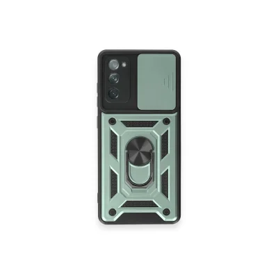 BUĞZ Samsung Galaxy S20 Fe Kılıf Pars Lens Yüzüklü Silikon - Yeşil