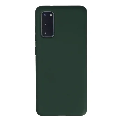 BUĞZ Samsung Galaxy S20 Kılıf Nano İçi Kadife Silikon - Koyu Yeşil
