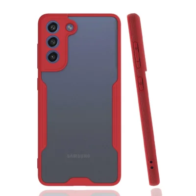 BUĞZ Samsung Galaxy S21 Fe Kılıf Platin Silikon - Kırmızı