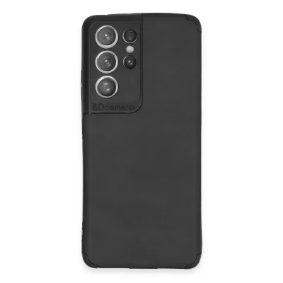 BUĞZ Samsung Galaxy S21 Ultra Kılıf Loop Deri Silikon - Siyah