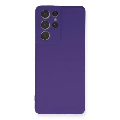 BUĞZ Samsung Galaxy S21 Ultra Kılıf Nano İçi Kadife Silikon - Mor