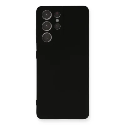 BUĞZ Samsung Galaxy S21 Ultra Kılıf Nano İçi Kadife Silikon - Siyah