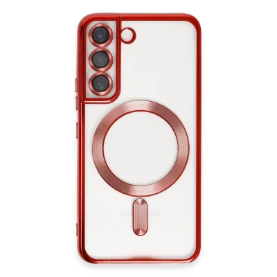 BUĞZ Samsung Galaxy S22 Kılıf Kross Magneticsafe Kapak - Kırmızı