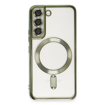 BUĞZ Samsung Galaxy S22 Kılıf Kross Magneticsafe Kapak - Koyu Yeşil