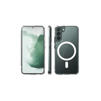 BUĞZ Samsung Galaxy S22 Plus Kılıf Magneticsafe Şeffaf Silikon - Şeffaf