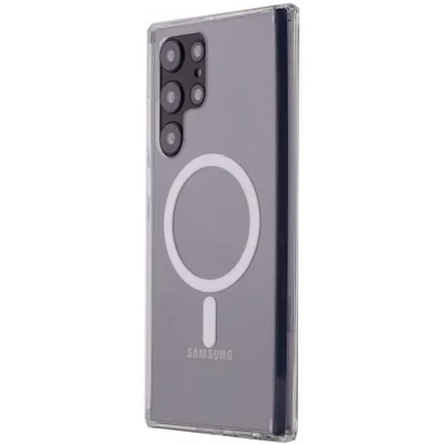 BUĞZ Samsung Galaxy S22 Ultra Kılıf Magneticsafe Şeffaf Silikon - Şeffaf