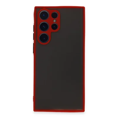 BUĞZ Samsung Galaxy S22 Ultra Kılıf Montreal Silikon Kapak - Kırmızı