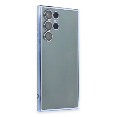 BUĞZ Samsung Galaxy S22 Ultra Kılıf Razer Lensli Silikon - Açık Mavi