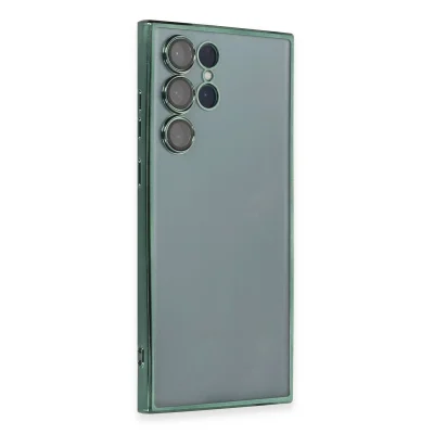 BUĞZ Samsung Galaxy S22 Ultra Kılıf Razer Lensli Silikon - Yeşil