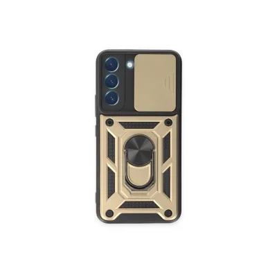 BUĞZ Samsung Galaxy S23 Fe Kılıf Pars Lens Yüzüklü Silikon - Gold