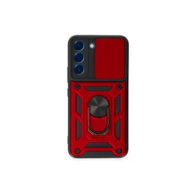 BUĞZ Samsung Galaxy S23 Fe Kılıf Pars Lens Yüzüklü Silikon - Kırmızı