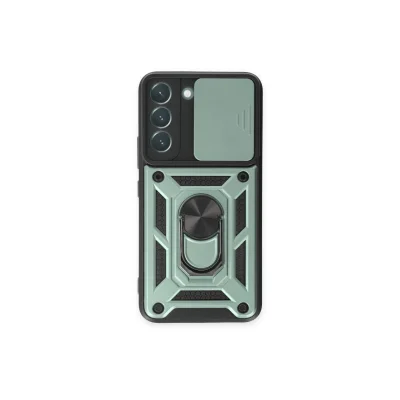 BUĞZ Samsung Galaxy S23 Fe Kılıf Pars Lens Yüzüklü Silikon - Yeşil