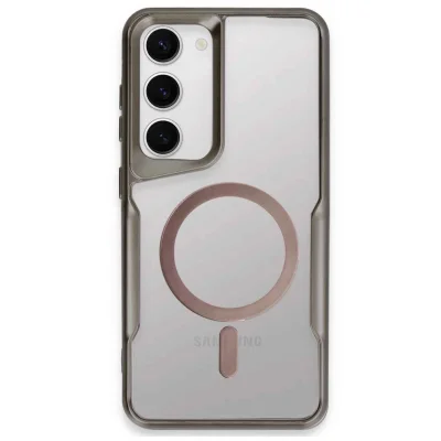 BUĞZ Samsung Galaxy S23 Kılıf Boyi Magsafe Silikon Kapak - Titan Gri