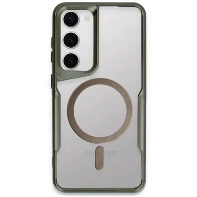 BUĞZ Samsung Galaxy S23 Kılıf Boyi Magsafe Silikon Kapak - Yeşil