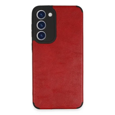 BUĞZ Samsung Galaxy S23 Kılıf Loop Deri Silikon - Kırmızı