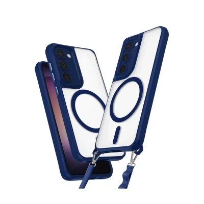 BUĞZ Samsung Galaxy S23 Plus Kılıf Enka Magsafe Silikon Kılıf - Lacivert