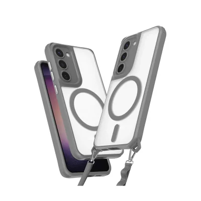 BUĞZ Samsung Galaxy S23 Plus Kılıf Enka Magsafe Silikon Kılıf - Titan Gri