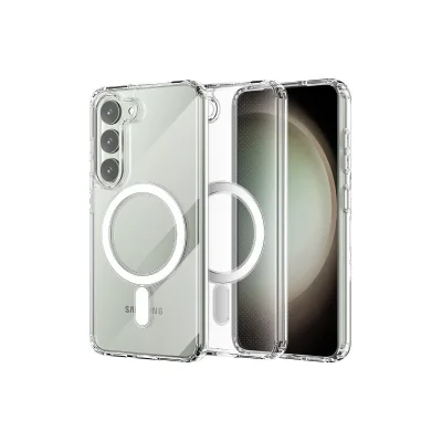 BUĞZ Samsung Galaxy S23 Plus Kılıf Magneticsafe Şeffaf Silikon - Şeffaf
