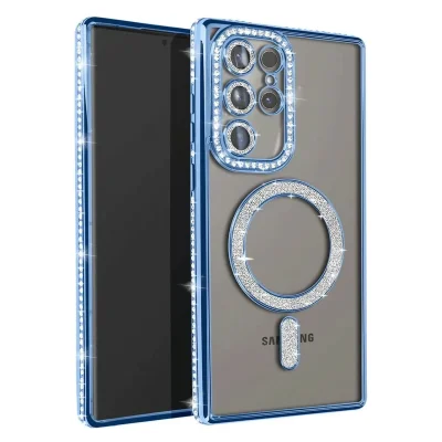 BUĞZ Samsung Galaxy S23 Ultra Joke Simli Magneticsafe Kılıf - Mavi