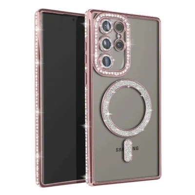 BUĞZ Samsung Galaxy S23 Ultra Joke Simli Magneticsafe Kılıf - Pembe