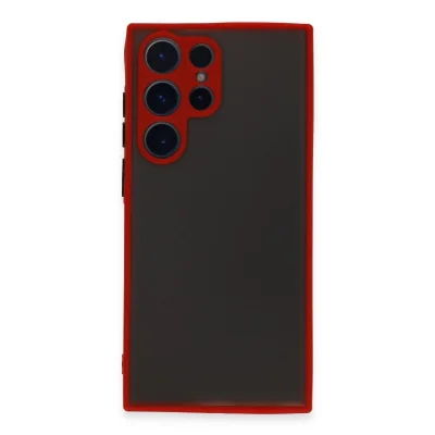 BUĞZ Samsung Galaxy S23 Ultra Kılıf Montreal Silikon Kapak - Kırmızı