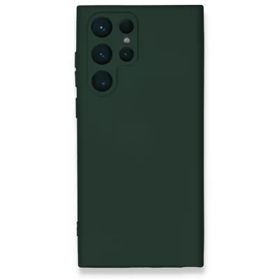 BUĞZ Samsung Galaxy S23 Ultra Kılıf Nano İçi Kadife Silikon - Koyu Yeşil