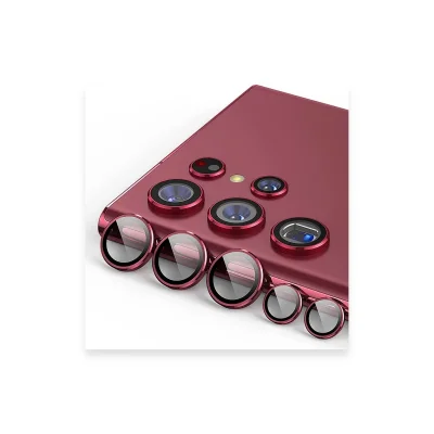 BUĞZ Samsung Galaxy S23 Ultra Valdez Metal Kamera Lens - Kırmızı