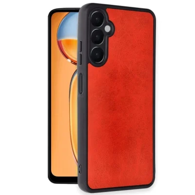 BUĞZ Samsung Galaxy S24 Fe Kılıf Aras Deri Kapak - Kırmızı