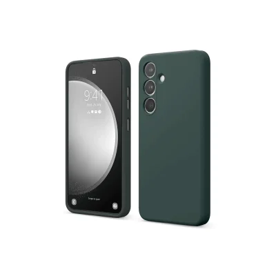 BUĞZ Samsung Galaxy S24 Fe Kılıf First Silikon - Koyu Yeşil