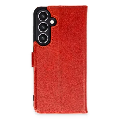 BUĞZ Samsung Galaxy S24 Fe Kılıf Trend S Plus Kapaklı Kılıf - Kırmızı