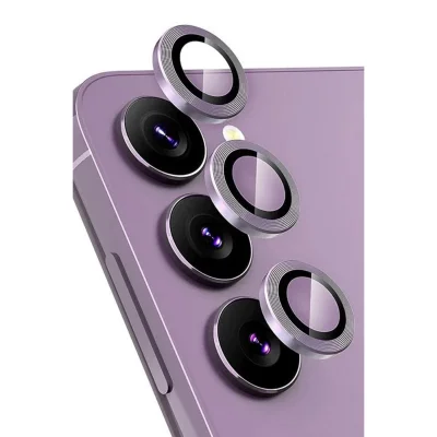 BUĞZ Samsung Galaxy S24 Fe Raze Metal Kamera Lens - Mor