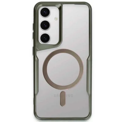 BUĞZ Samsung Galaxy S24 Kılıf Boyi Magsafe Silikon Kapak - Yeşil